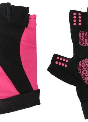 Перчатки женские для занятия спортом, велоперчатки crivit розовые1 фото