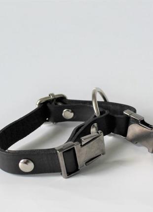 Кожаный ошейник "lockdog" фастекс черный3 фото