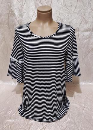 Нова блузка футболка смужка матроска 46