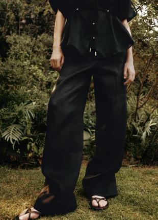 Льняные брюки zara
