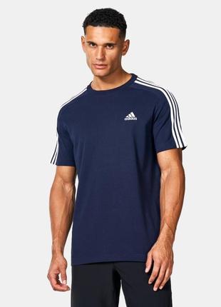 Оригинальн!! мужская спортивная футболка adidas темно синий цвет, размер l