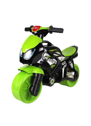 Беговел-каталка "мотоцикл " музыкальный 70х30х48 см технок черно-зеленый (2000002178897)