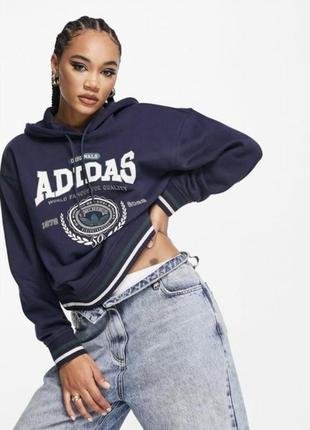 Толстовка реглан худі світшот з капюшоном adidas  preppy varsity