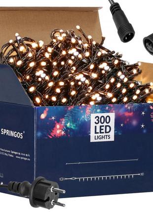 Гірлянда вулична (зовнішня) springos 24 м 300 led + flash cl0328 warm white9 фото