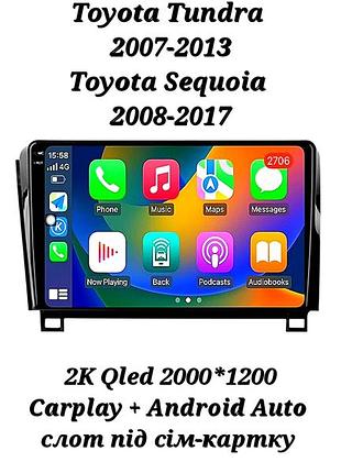 Магнітола 2k android toyota tundra, sequoia, 2/32, 8 ядер, carplay, слот під сім-картку + рамка!