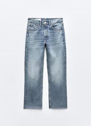 Джинсы straight-leg high waist от zara, ankle length8 фото