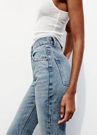 Джинсы straight-leg high waist от zara, ankle length4 фото