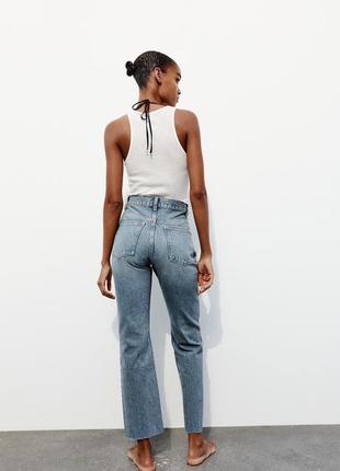 Джинсы straight-leg high waist от zara, ankle length7 фото