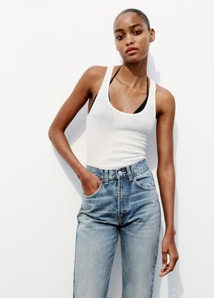 Джинсы straight-leg high waist от zara, ankle length2 фото