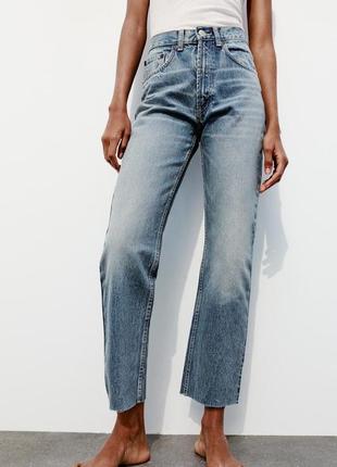 Джинсы straight-leg high waist от zara, ankle length3 фото
