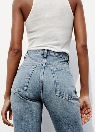 Джинсы straight-leg high waist от zara, ankle length6 фото