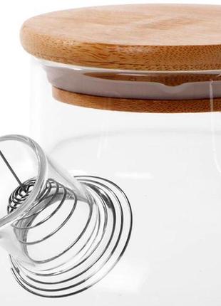 Чайник заварочный shamsi стеклянный с металлическим ситом ø10х12х21 см fissman  (2000002632757)3 фото