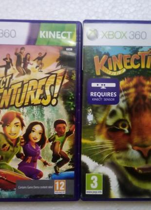 Диски с играми xbox 360 kinect adventures и kinectimals
