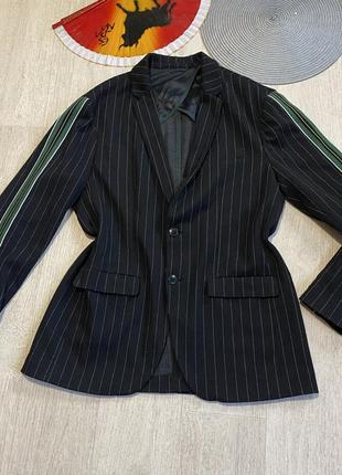 Крутой удлиненный пиджак в полоску zara жакет