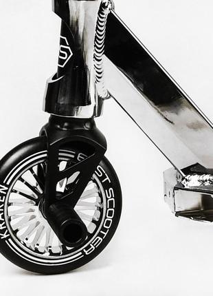 Самокат трюковый 58х87 см best scooter черно-белый (2000002311232)8 фото