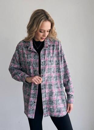 Фланелева сорочка у клітинку з накладною кишенею