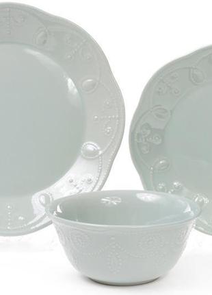 Набір 6 десертних тарілок leeds ceramics, кам'яна кераміка (м'ятні) ø23х2,8 см bonadi (2000002635161)2 фото