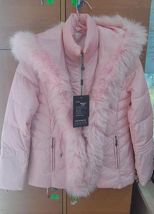 Курта демисезонная,розовая,размер м