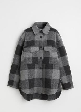 Теплая рубашка в клетку h&m