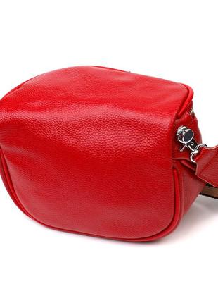 Женская полукруглая сумка через плечо из натуральной кожи 22081 vintage красная2 фото