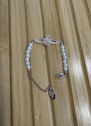 Vivienne westwood овьен вествуд в стиле. планета сатурн жемчуга браслет