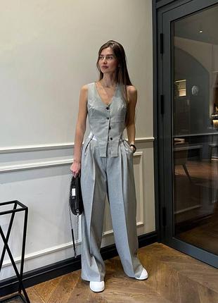 Костюм жилет жилетка и широкие штаны брюки палаццо