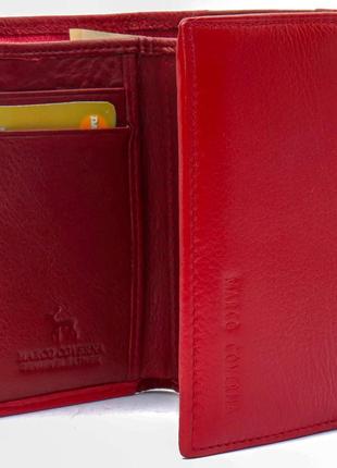 Кожаный кошелек 11,5х8х3,5 см marco coverna бордовый (2000002781912)7 фото