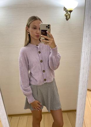 Бузковий пухнастий кардиган💜