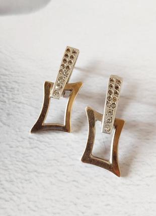 Серьги серебро 925 золото 375 проба