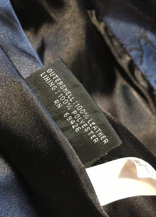 Шкіряний синій в зміїний принт піджак