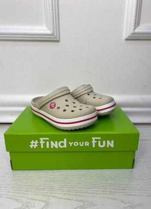 Crocs crocband kids сабо для девочки розовые крокбенды