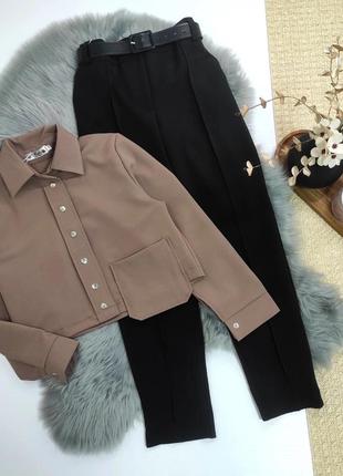 Шикарний комплект для дівчинки, сорочка тканина тіар шліфований, брюки тканина плотний стрейчовий тіар