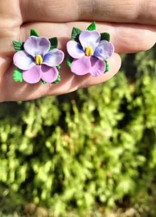 Пусеты фиалочки