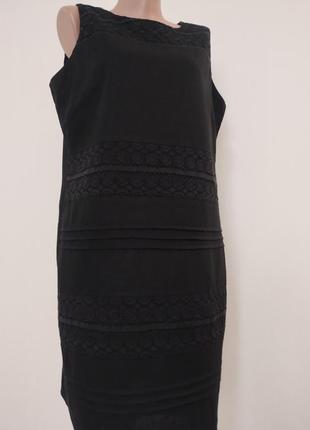 Платье лен с кружевом