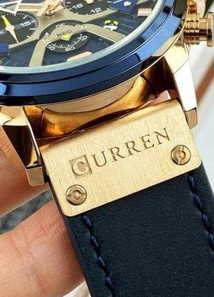 Мужские наручные часы curren 8329 blue-gold часы сине золотые карен с кожаным ремешком4 фото