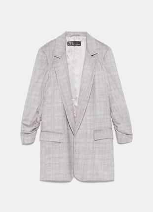 Блейзер піджак zara faux suede plaid blazer — s