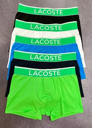 Чоловічі труси боксери - набір в стилі lacoste 5 шт. високої якості