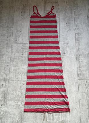 Трикотажное платье макси в полоску