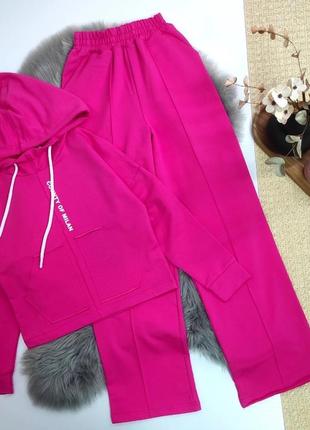 Шикарный костюм, ткань турецкая двухнить, штаны палаццо, худи оверсайз