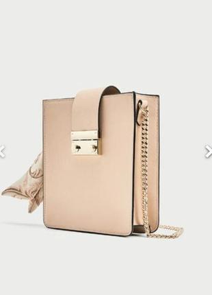 Бежева сумка zara сумочка