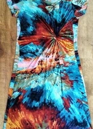 Отличное платье из "мокрого трикотажа", состав - 100% вискоза, р.46 (м)