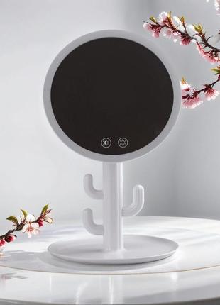 Косметичне дзеркало з підсвічуванням настільне кругле дзеркало з led-підсвічуванням для макіяжу1 фото