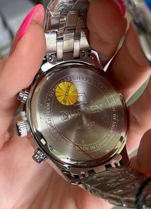 Часы мужские классические curren 8427 silver-gold-black карен наручные кварцевые с металлическим ремешком7 фото