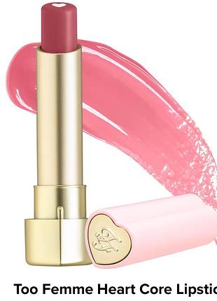 Увлажняющая помада с глянцевым финишем too faced heart core lipstick too femme