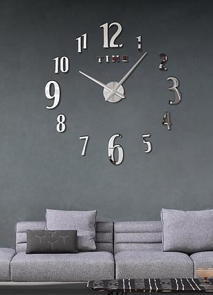 Большие настенные часы diy clock new  55  черный  и сребро
