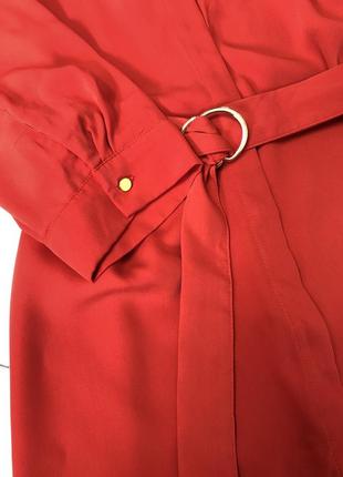 Шикарное платье с поясом оранжевого цвета2 фото