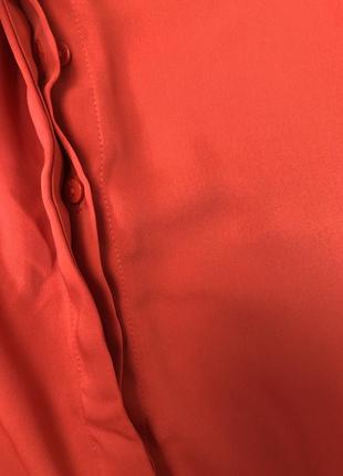 Шикарное платье с поясом оранжевого цвета5 фото