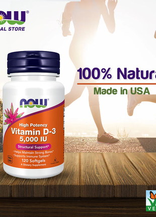 Now foods, високоактивний вітамін d-3, 125 мкг (5000 мо), 120 капсул