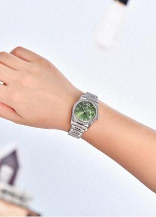 Годинник кварцовий годинник pagani design pd-1776 silver-green, жіночі, кварцовий механізм, сапфірове скло, d c4 фото