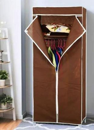 Универсальный складной тканевый шкаф для дома одежды и вещей 8865 90х45х1602 фото